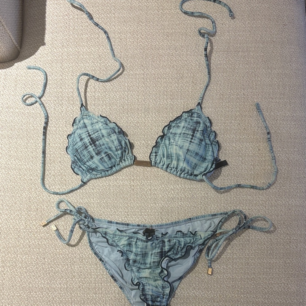 Blue Tie-Dye Bikini Set